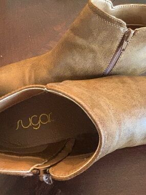 Sugar Women's Light Brown Ankle Booties with Side Zip